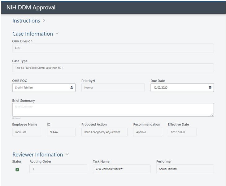 NIH DDM Approval